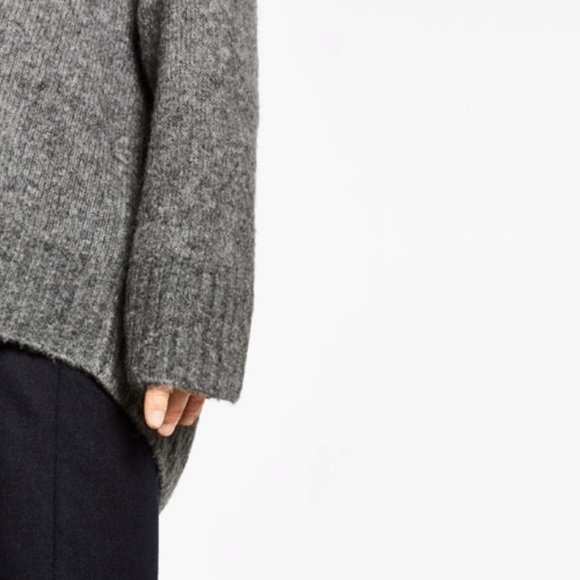 ZARA Wool Oversized Grandpa Boyfriend Sweater | marled Blue Knit Large - Picture 16 of 16